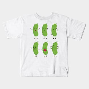 Cute Cucumber Characters Kids T-Shirt